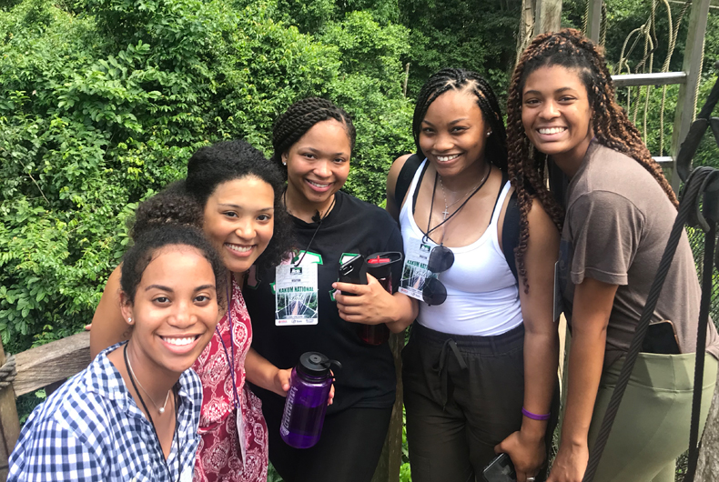 students on a service break in ghana