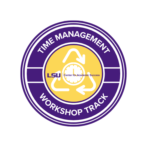 time management workshop track badge