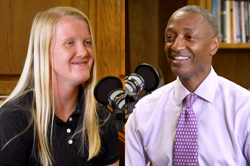 photo of Ingrid Linblad (left) and President Tate (right)