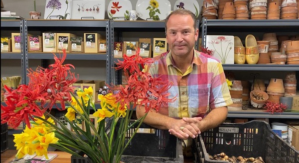 Chris Wiesinger with bulbs