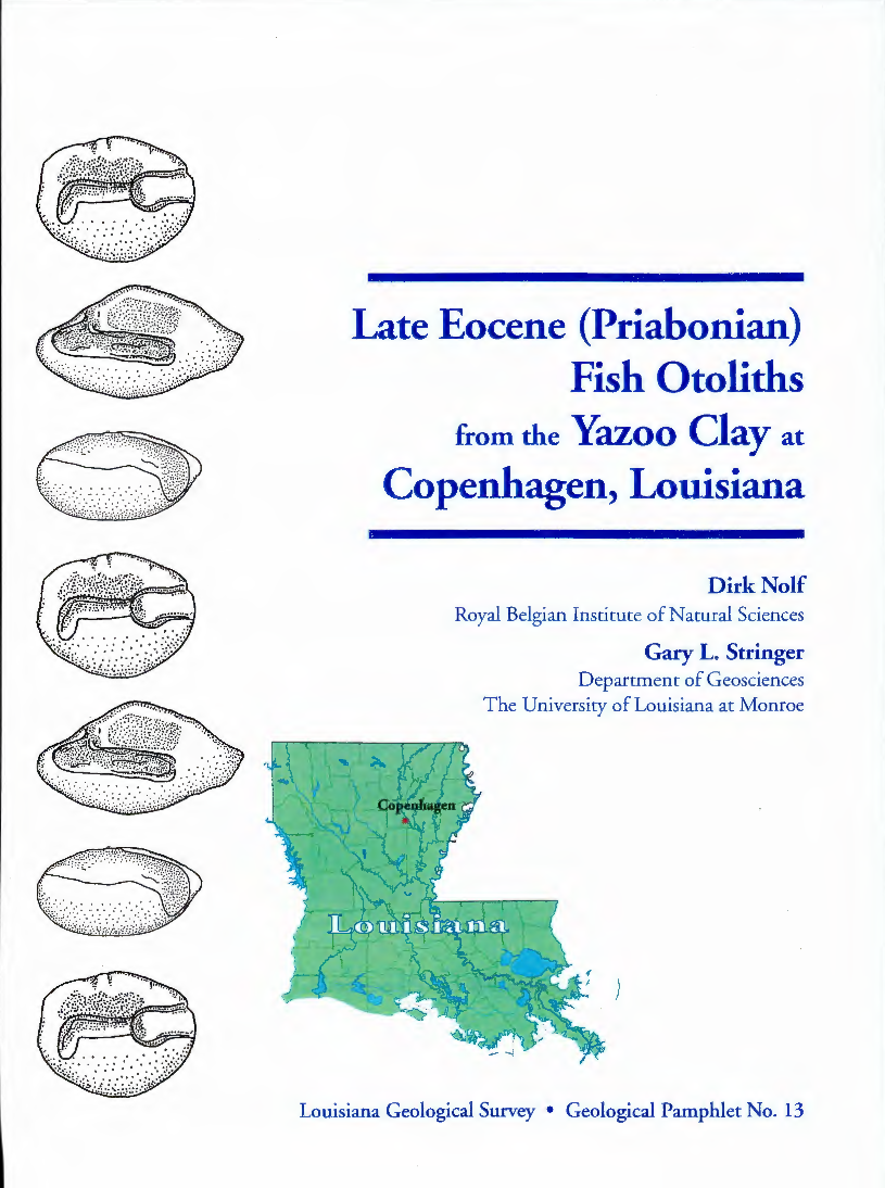 Late Eocene (Priabonian) Fish Otoliths from the Yazoo Clay at Copenhagen, Louisiana
