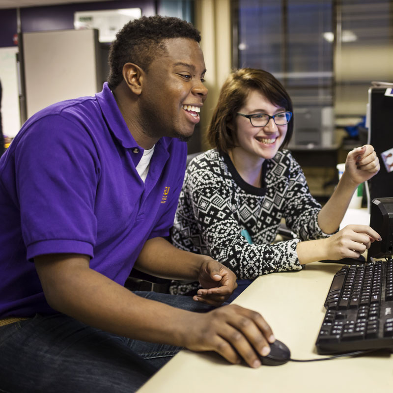 Students work on public relations campaign.