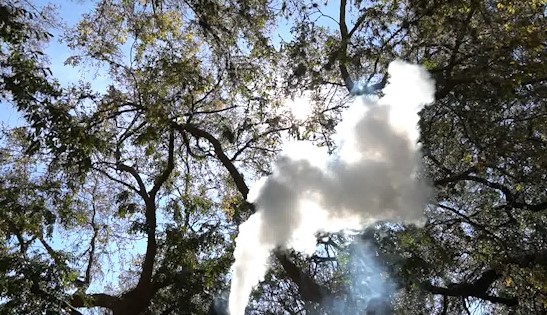 Vape cloud on LSU's campus.