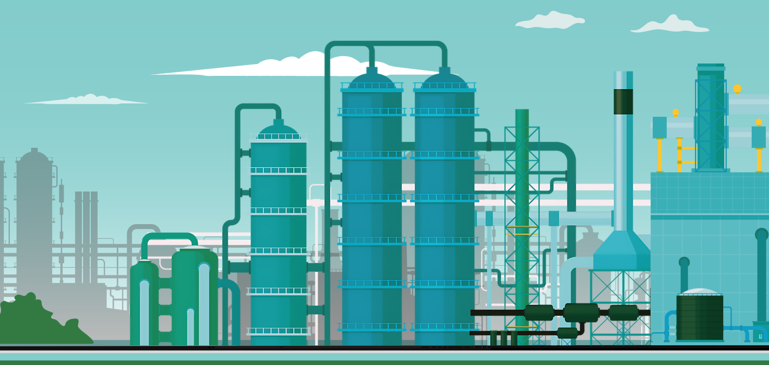 illustration of a chemical plant